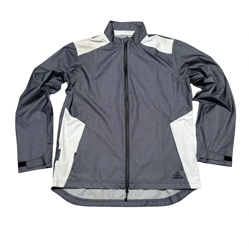Adidas RAIN.RDY Golf Rain Jacket Navy Blue Waterproof Full Zip Sz M 22 x 29